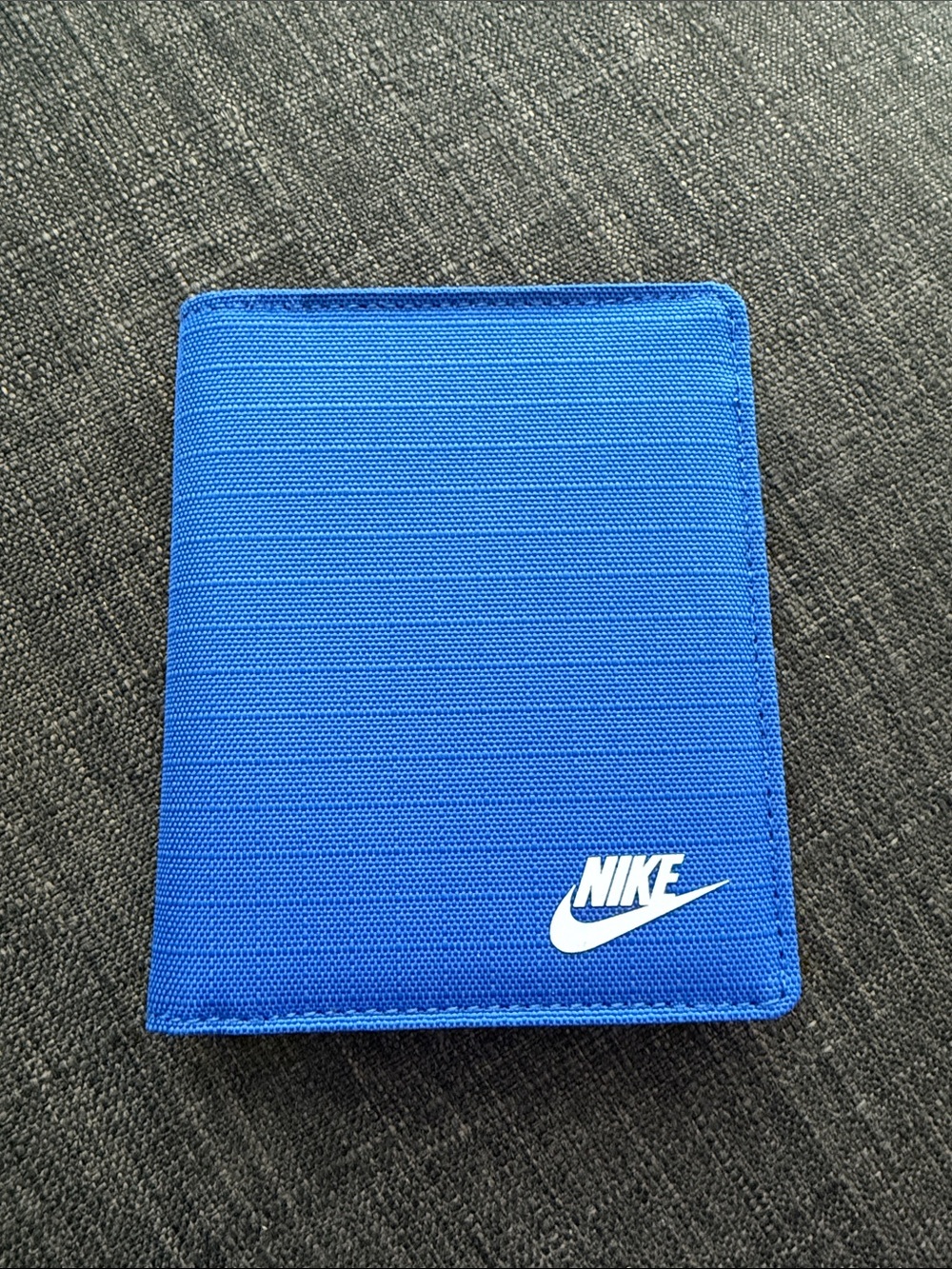 Nike Royal Blue Canvas Bifold Wallet with White Logo